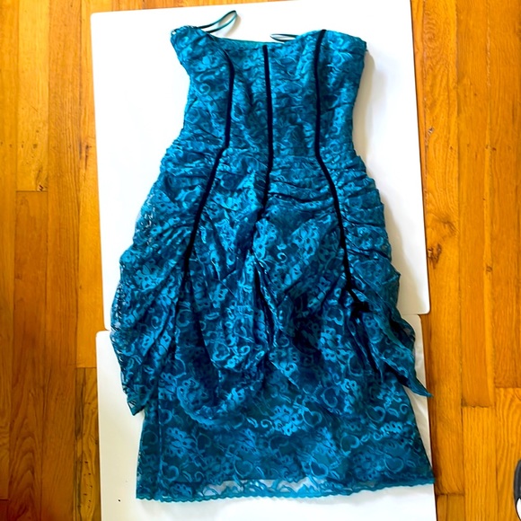 Vintage Gorgeous Teal Evening Dress - Picture 1 of 4